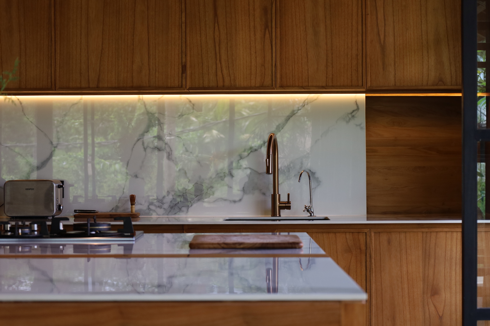 Custom kitchen fixed furniture at Casa Bata in Bali