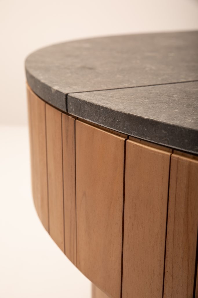Coffee table with stone material