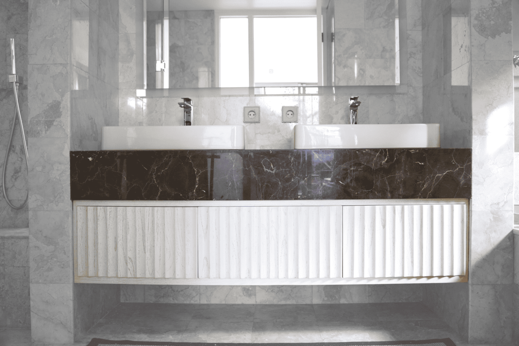 Bespoke bathroom vanity designed for Villa Akara in Bali