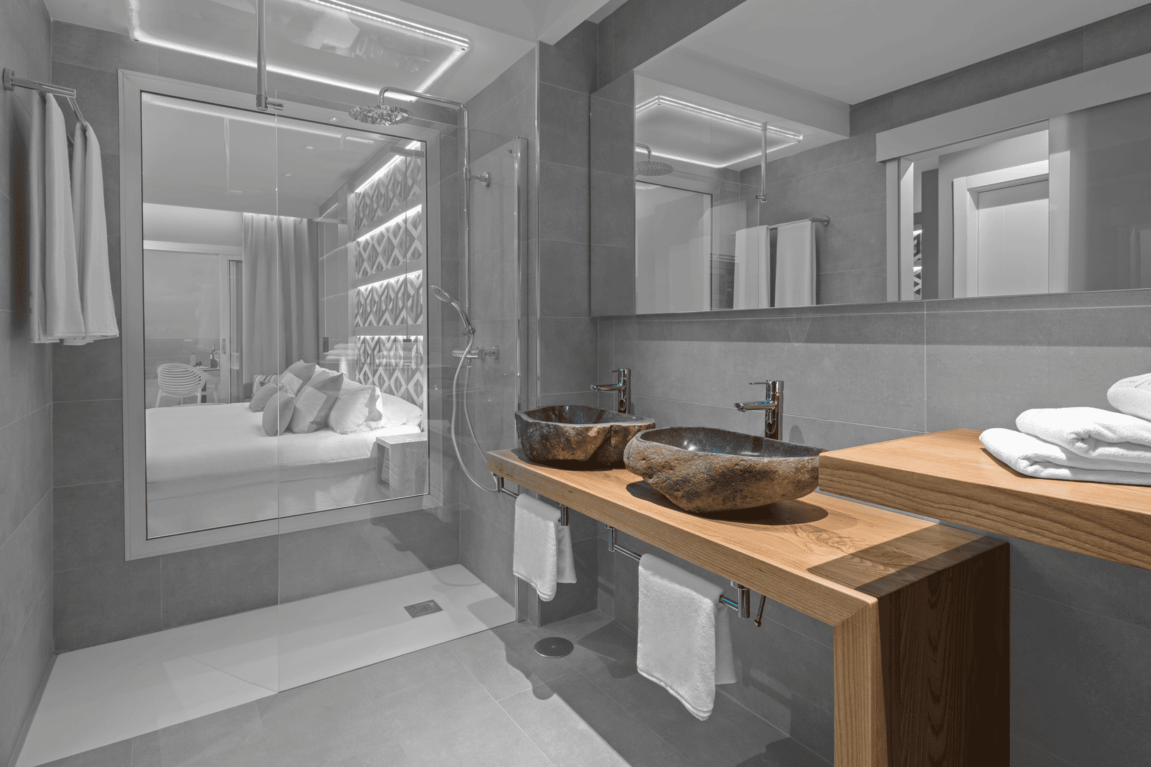 Bespoke bathroom vanity at Atlantic Mirage hotel