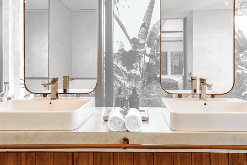 Bespoke bathroom vanity at Villa Salt