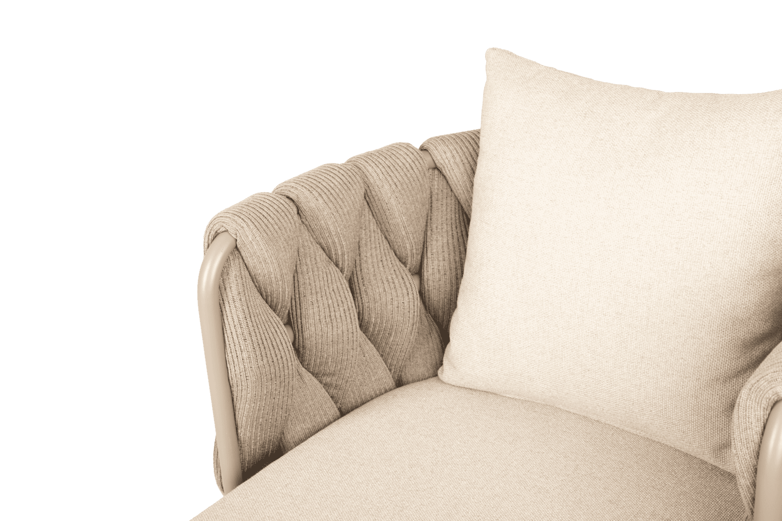 CH186 Secrets chair, outdoor, synthetic fabric backrest detail