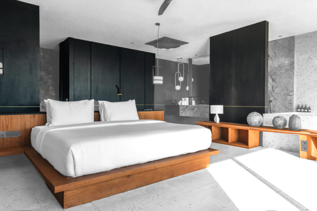 Bespoke bedroom fixed wardrobes at Villa Layang