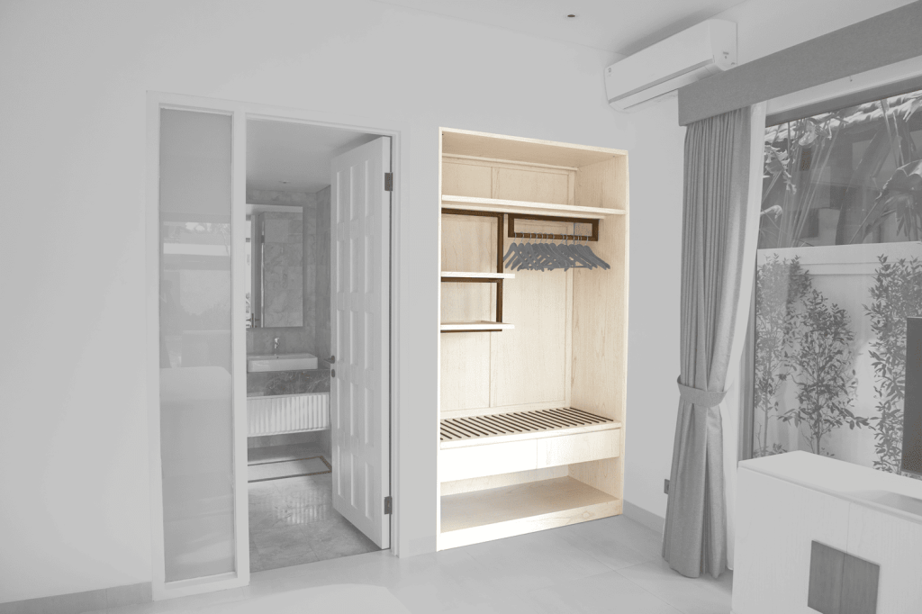 Custom built In wardrobes furniture designed for Villa Akara in Bali