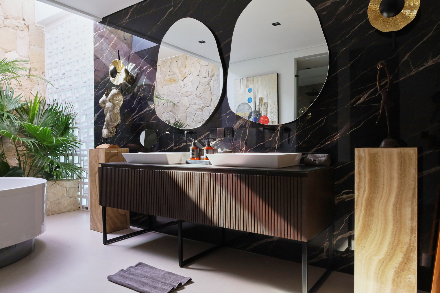 Bathroom vanity fixed furniture for residential project