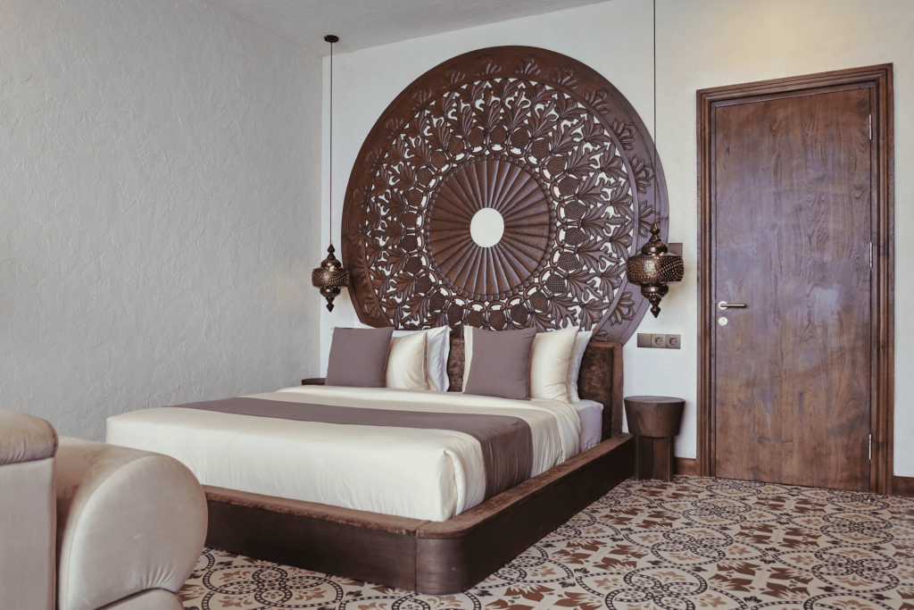 New custom hotel apartment bedroom at Samudra Uluwat project