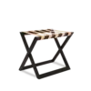 GUADI Luggage Rack - Black Teak Beige Leather