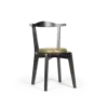 T CHAIR - Black Wood Olive Green Leather