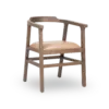NAGA Armchair - Grey Wood Beige Leather