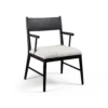 NAPOLI Chair - Black Teak Leather White Fabric