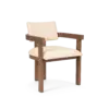 DOM Armchair - Dark Teak Cream Fabric