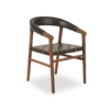 Oscar Chair - Dark Wood Black Woven Leather