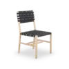 MAYA Chair High Backrest - Teak Black Woven Leather