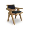 AZORES Chair - Teak Black Fabric
