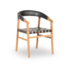 Oscar Chair - Wood Black Woven Leather