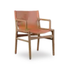 TOKYO Chair - Armchair Teak Brown Leather