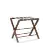 OSCAR Luggage Rack - Dark Teak Black Leather