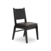 AK Chair - Teak Black Woven Leather