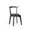T CHAIR - Black Wood Blue Leather