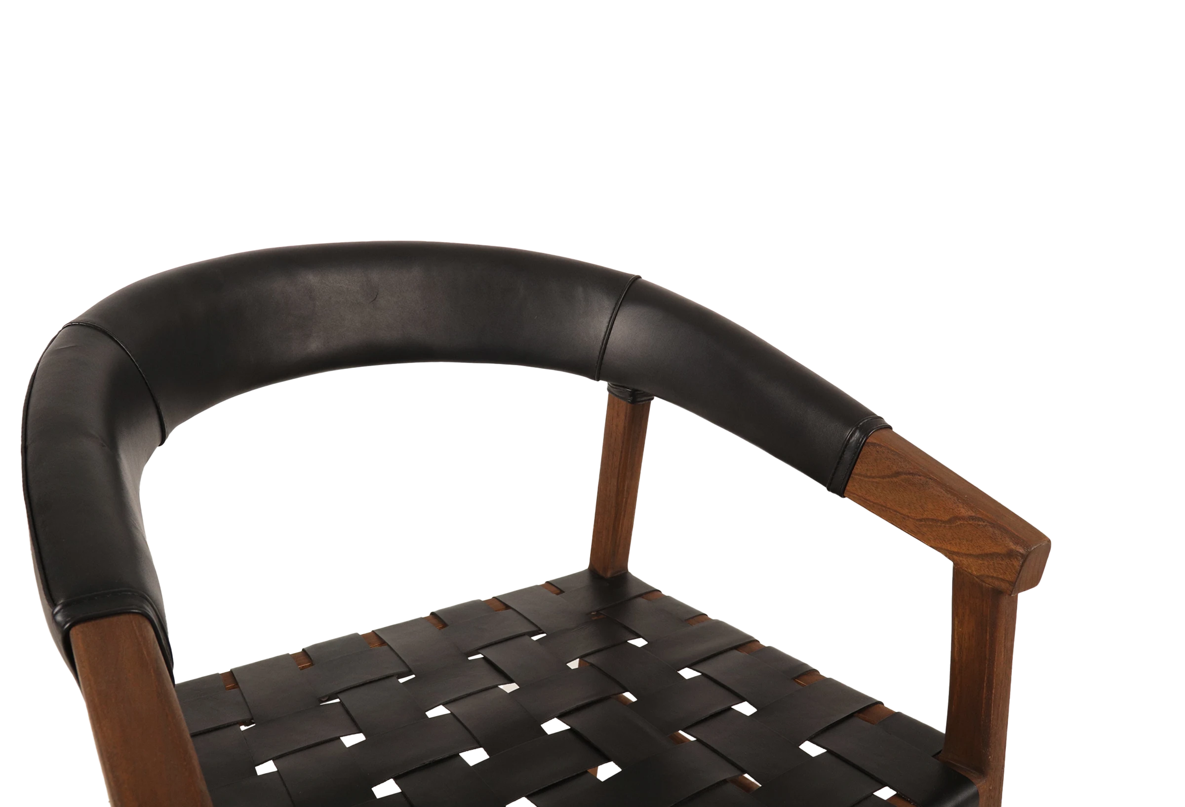 Tabu-Design-CH47L-OSCAR-Chair-Dark-Wood-Black-Woven-Leather-backrest-5