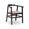 NAGA Armchair - Black Wood Beige Fabric