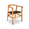 NAGA Armchair - Wood Black Leather
