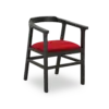 NAGA Armchair - Wood Red Fabric