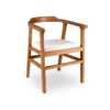NAGA Armchair - Wood White Fabric