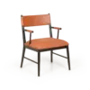 NAPOLI Chair - Black Teak Leather Brown