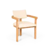 DOM Armchair - Light Teak Cream Fabric