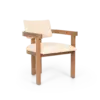 DOM Armchair - Teak Cream Fabric