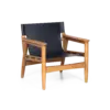 LAMU Lounge Chair - Teak Black Leather
