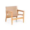 LAMU Lounge Chair - Teak Camel Leather