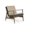 JENG Lounge Chair - Teak Black Leather Cream Cushion